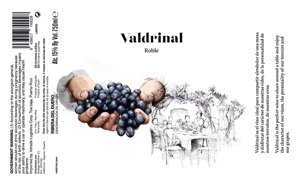 Valdrinal Roble 750ml Tempranillo Tinto de Ribera Del Duero. España