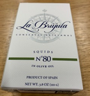 CONSERVAS LA BRÚJULA LB80 SMALL SQUIDS IN OLIVE OIL 6/8 3.8 ONZ