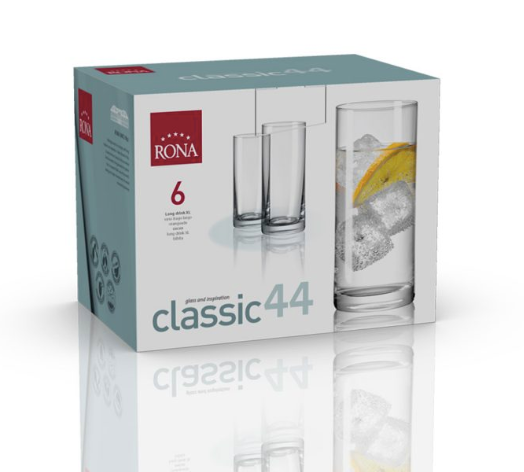 RONA VASO CLASSIC	Art. No. 1605 440  Long drink XL   440ml 15oz  H161mm 6½" D70mm 2¾"