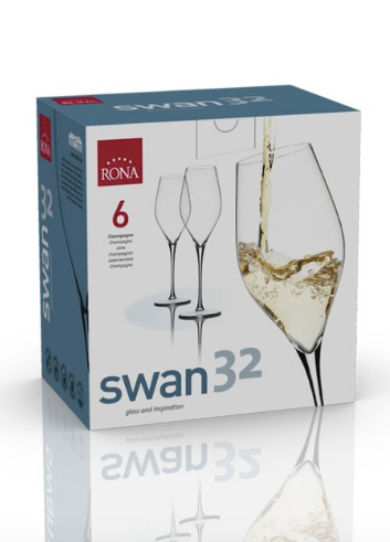 RONA COPA	SWAN  Art. No. 6650 320 Champagne 320ml 11oz H246mm 9¾" D76mm 3"