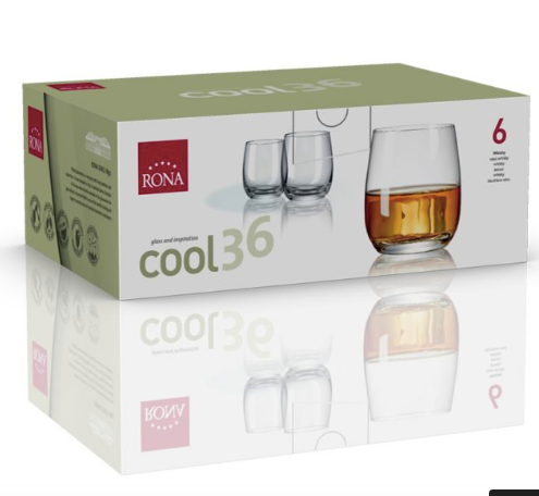 RONA VASO	COOL	Art. No. 4218 360 Whisky  360ml 12¼oz  H95mm 3¾" D84mm 3 ¼"