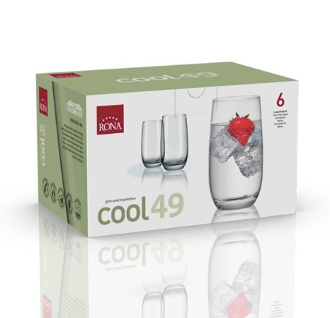 RONA VASO	COOL	Art. No. 4218 490  Long drink XL  490ml 16½oz  H144mm 5½" D79mm 3"